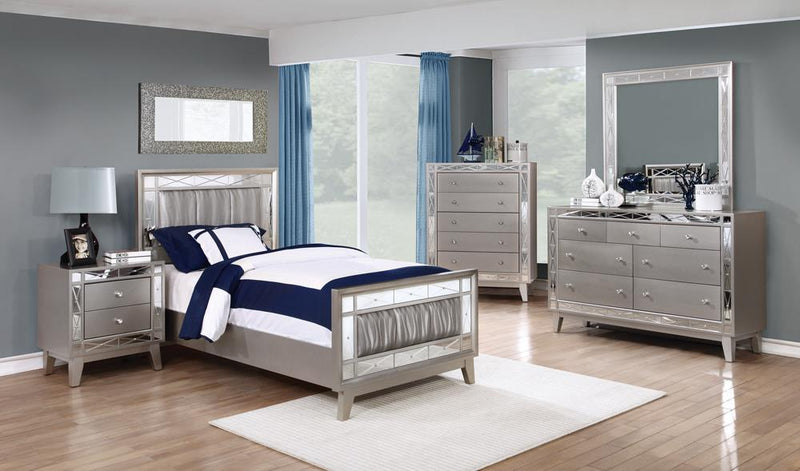 Leighton Contemporary Metallic Twin Bed - Urban Living Furniture (Los Angeles, CA)