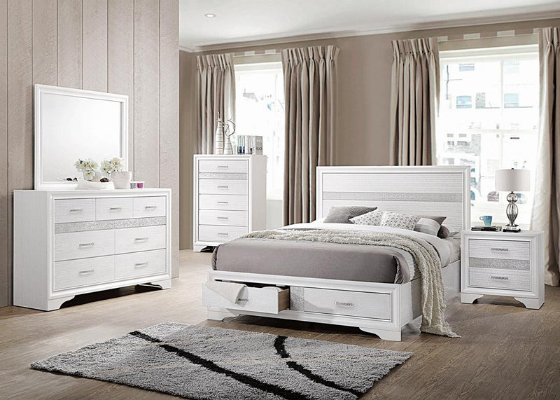 Miranda Contemporary White Eastern King Storage Bed - Urban Living Furniture (Los Angeles, CA)