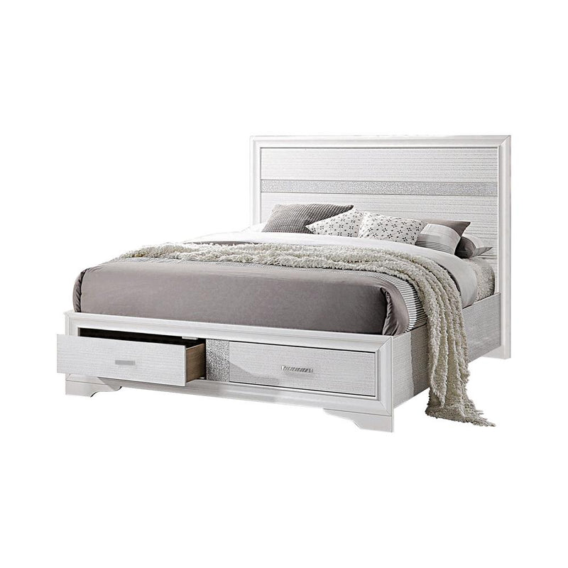 Miranda Contemporary White California King Storage Bed