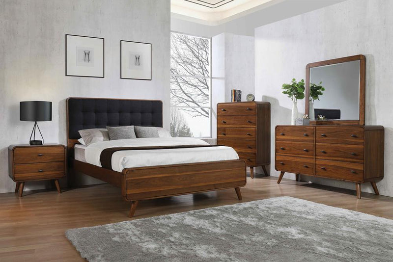 Robyn Mid-Century Modern Dark Walnut Eastern King Bed - Urban Living Furniture (Los Angeles, CA)