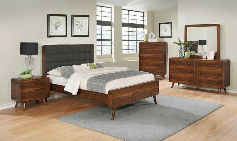 Robyn Mid-Century Modern Dark Walnut Eastern King Bed image