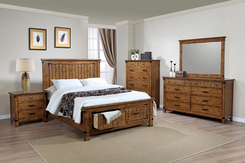 Brenner Rustic Honey California King Four-Piece Set - Urban Living Furniture (Los Angeles, CA)