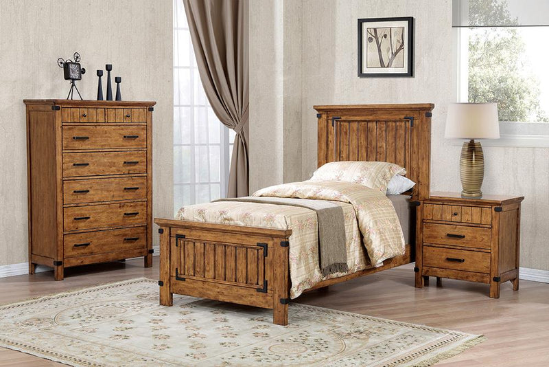 Brenner Rustic Honey Twin Four-Piece Set - Urban Living Furniture (Los Angeles, CA)