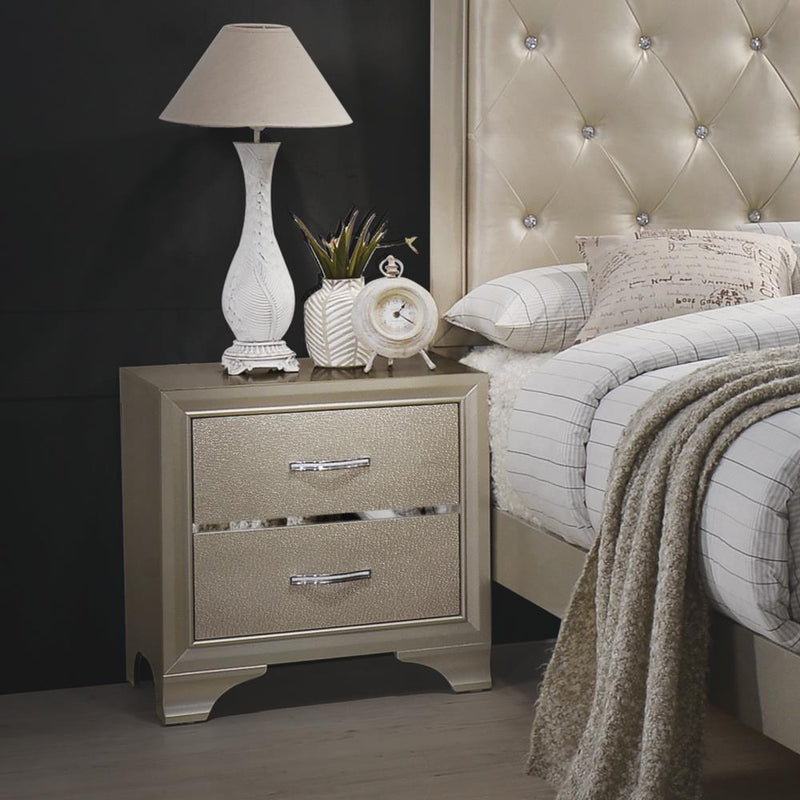 Beaumont Transitional Champagne Nightstand - Urban Living Furniture (Los Angeles, CA)