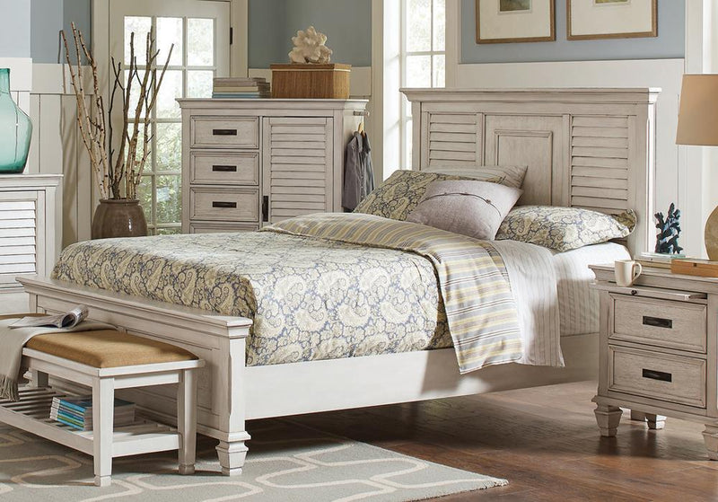 Franco Antique White California King Bed - Urban Living Furniture (Los Angeles, CA)