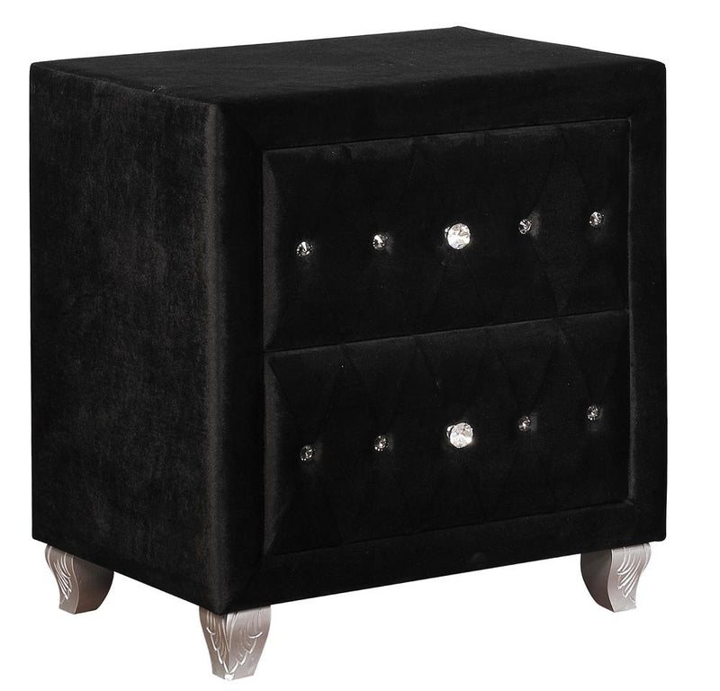 Deanna Contemporary Black and Metallic Nightstand - Urban Living Furniture (Los Angeles, CA)