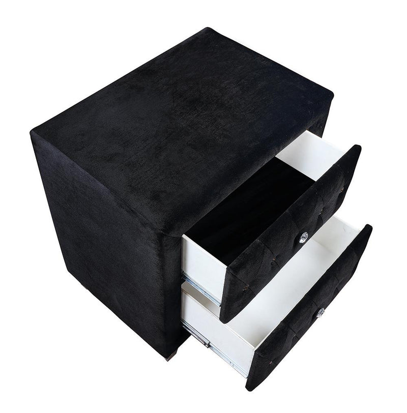 Deanna Contemporary Black and Metallic Nightstand - Urban Living Furniture (Los Angeles, CA)