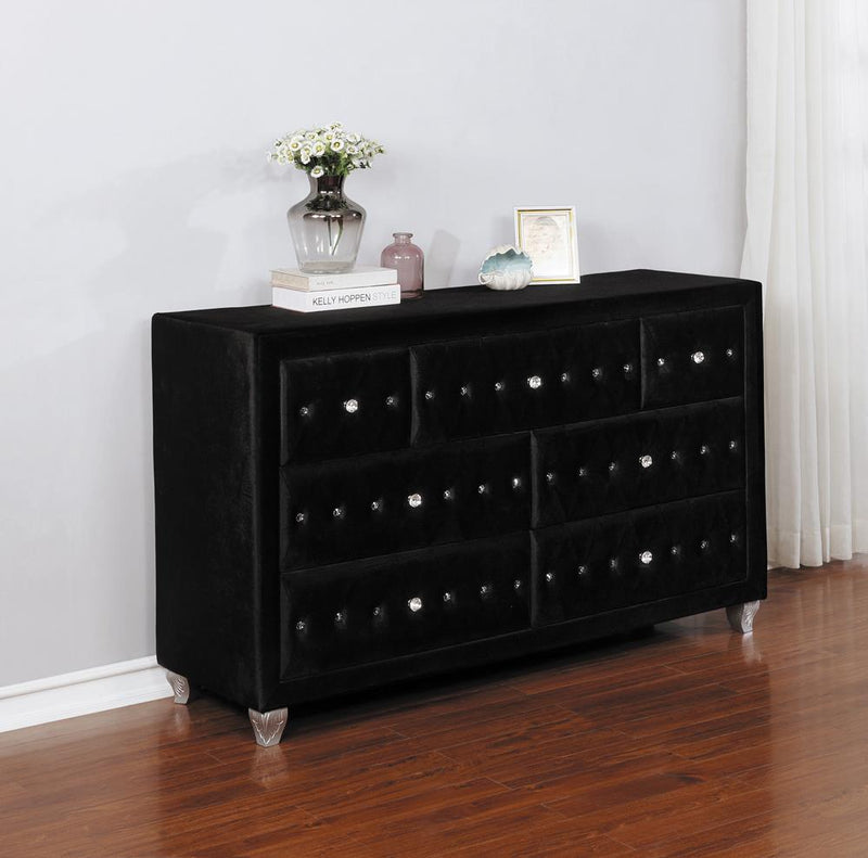 Deanna Contemporary Black and Metallic Dresser image