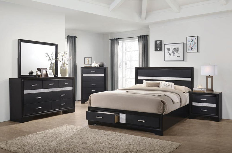 Miranda Contemporary Black California King Bed - Urban Living Furniture (Los Angeles, CA)