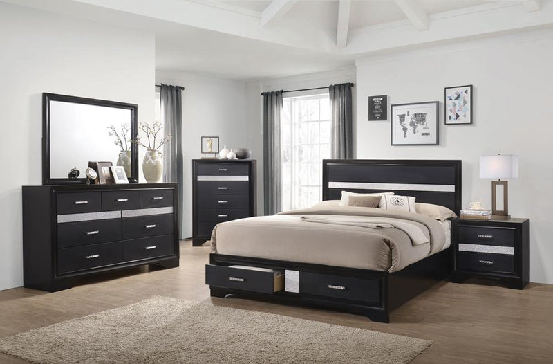 Miranda Contemporary Black Queen Bed - Urban Living Furniture (Los Angeles, CA)