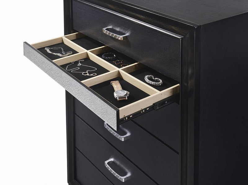 Miranda Transitional Black Five-Drawer Chest - Urban Living Furniture (Los Angeles, CA)