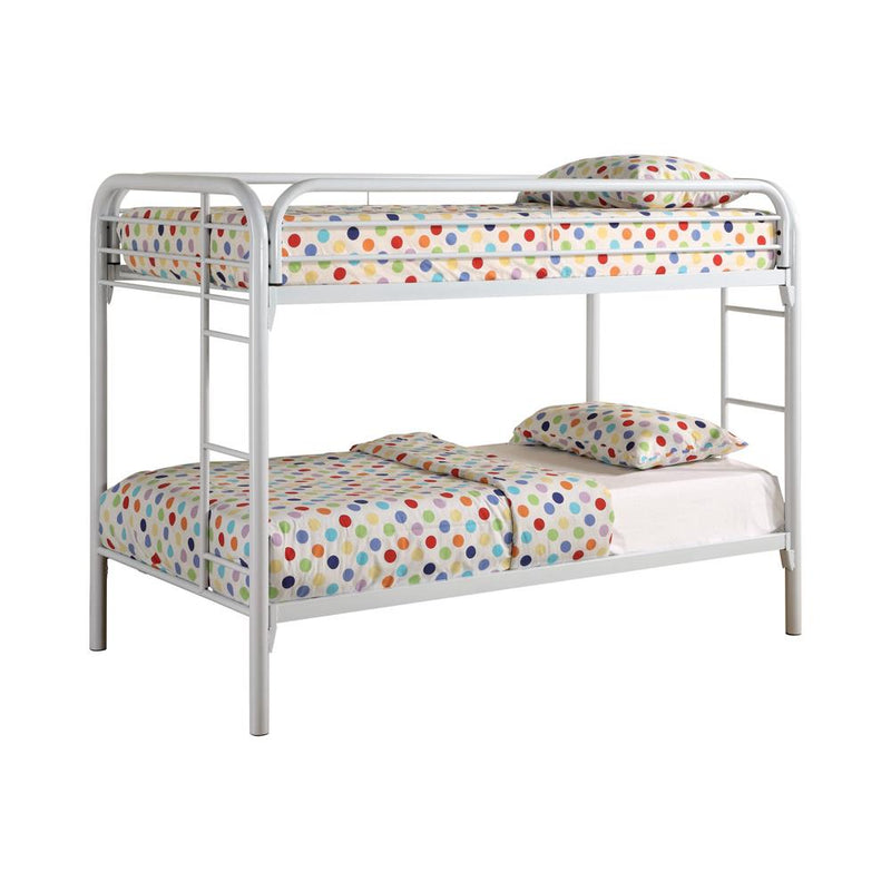 G2256 Contemporary White Twin Metal Bunk Bed - Urban Living Furniture (Los Angeles, CA)