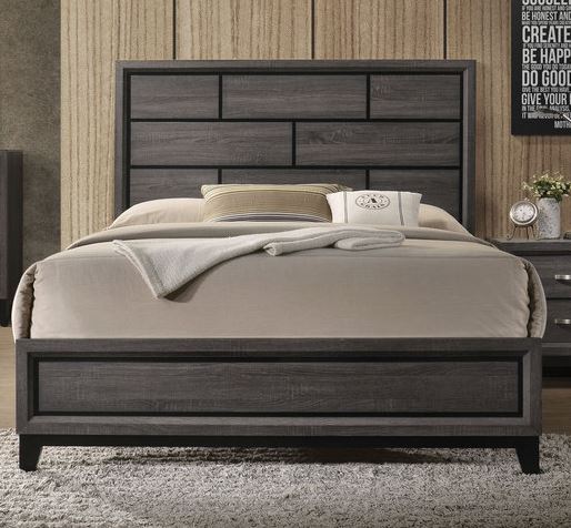 Acme Furniture Valdemar King Panel Bed in Weathered Gray 27047EK image