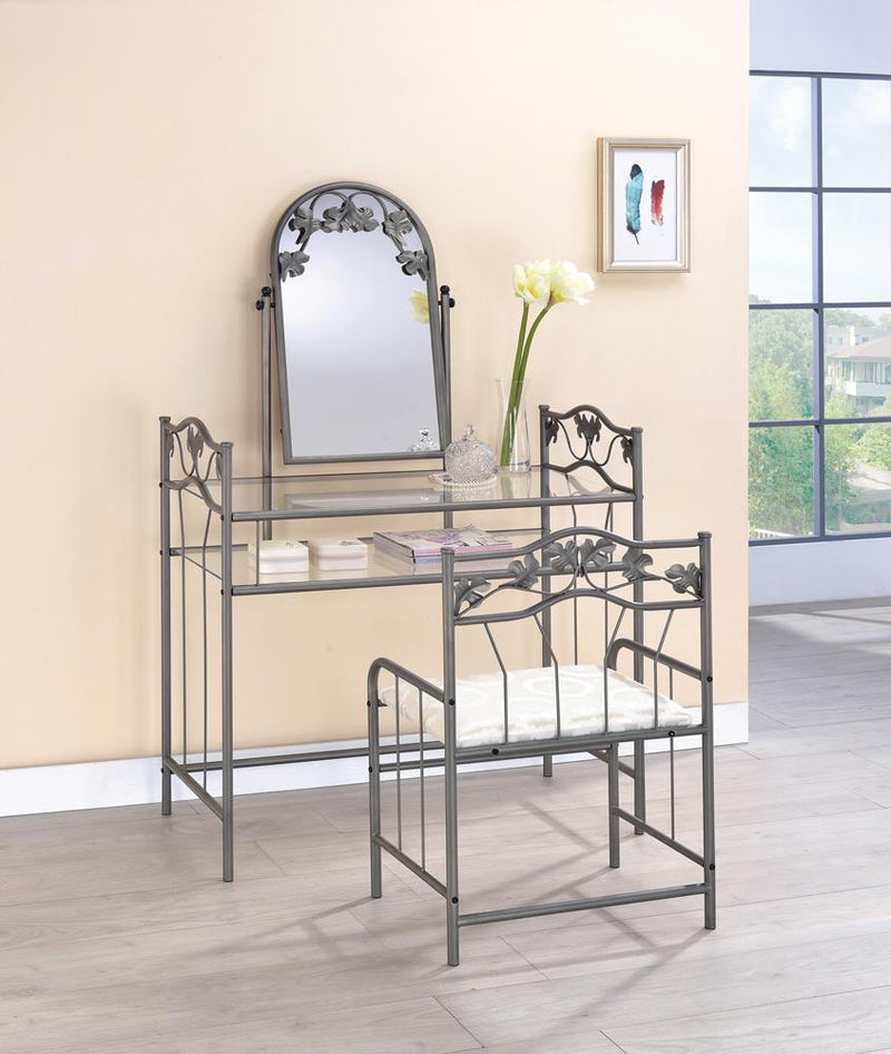 Transitional Nickel Bronze Vanity Set image