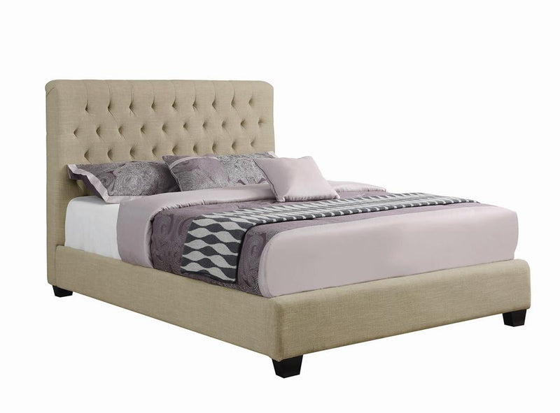 Chloe Transitional Oatmeal Upholstered Full Bed - Urban Living Furniture (Los Angeles, CA)