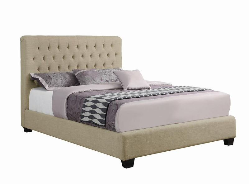 Chloe Transitional Oatmeal Upholstered Eastern King Bed - Urban Living Furniture (Los Angeles, CA)