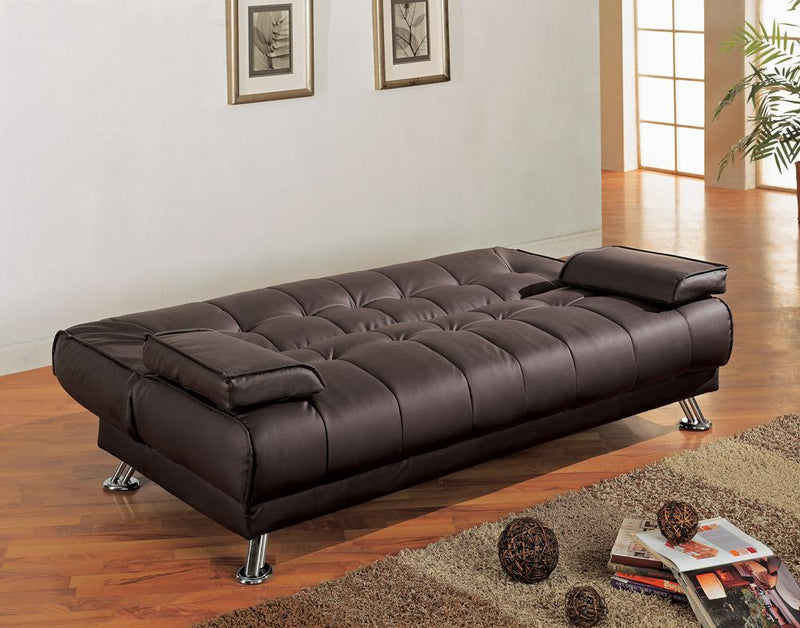 G300148 Casual Brown and Chrome Sofa Bed - Urban Living Furniture (Los Angeles, CA)