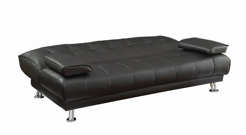 G300205 Contemporary Black and Chrome Sofa Bed