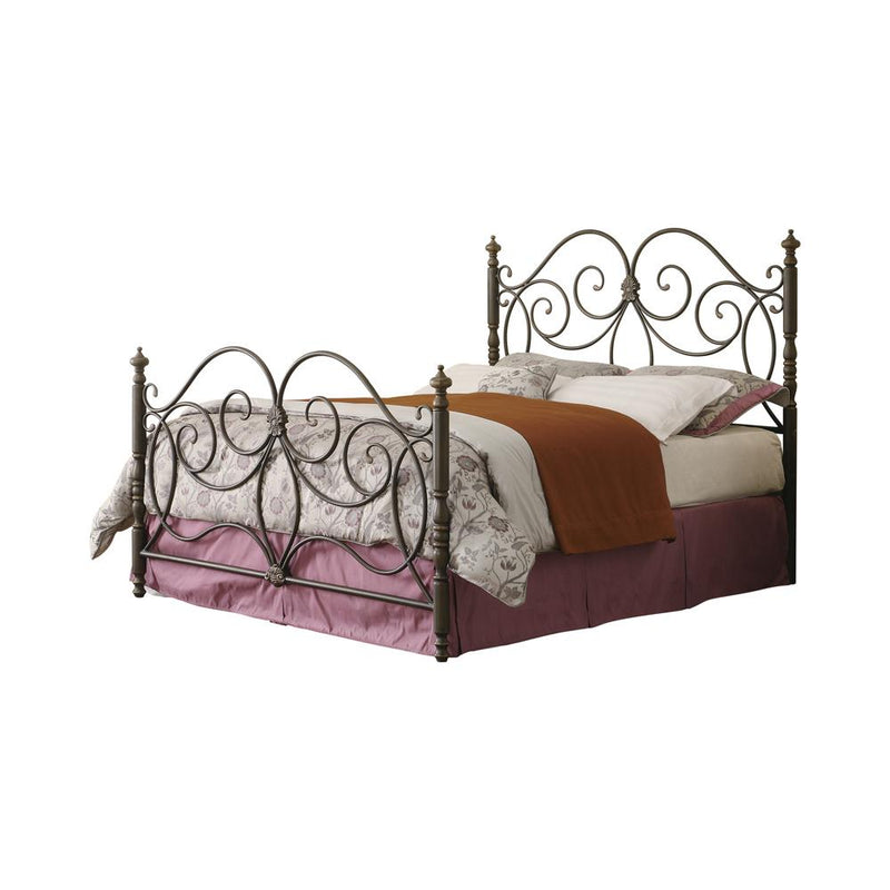 London Traditional Dark Bronze King Metal Bed - Urban Living Furniture (Los Angeles, CA)