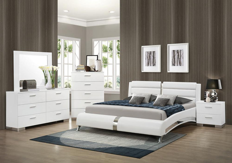 Felicity Contemporary White Upholstered Eastern King Bed - Urban Living Furniture (Los Angeles, CA)