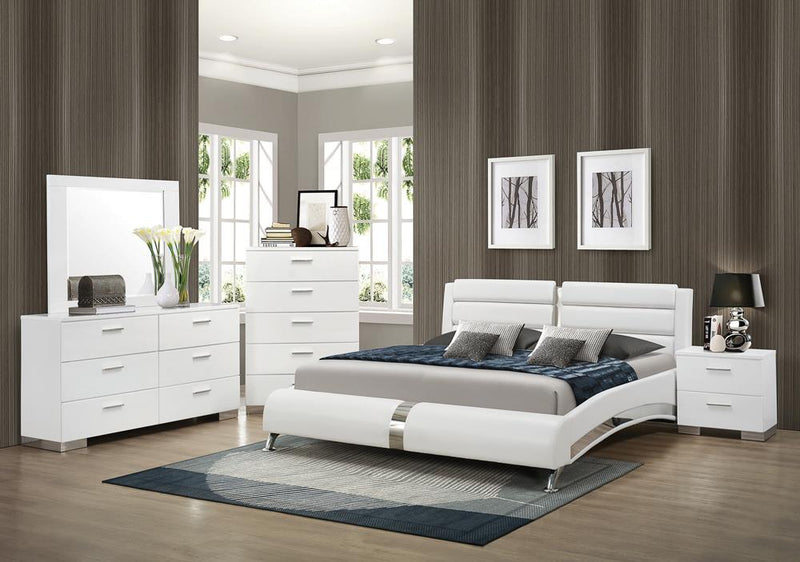 Felicity Contemporary White Upholstered California Bed - Urban Living Furniture (Los Angeles, CA)