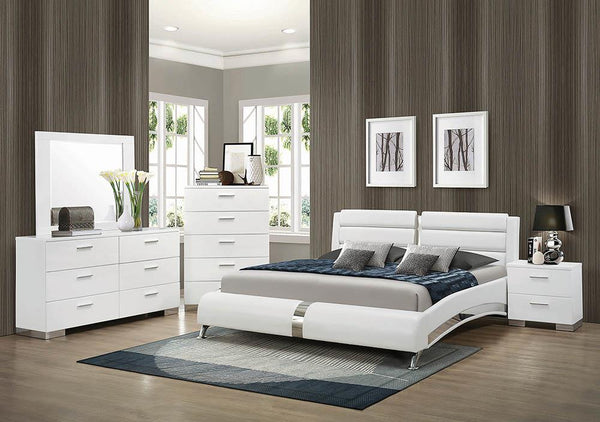 Felicity Contemporary White Upholstered California Bed image