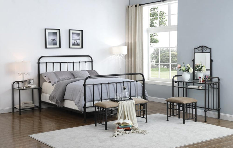 Livingston Transitional Dark Bronze Queen Bed - Urban Living Furniture (Los Angeles, CA)