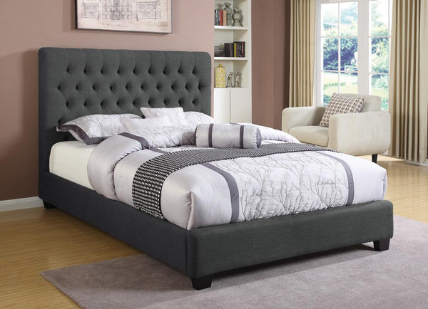 Chloe Charcoal Upholstered Queen Bed image