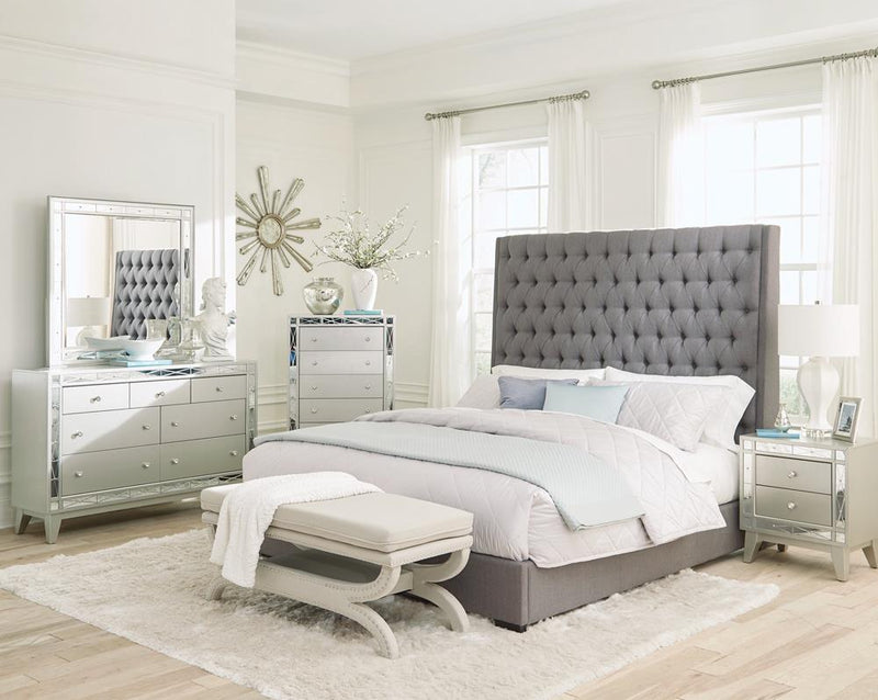 Camille Grey Upholstered King Bed - Urban Living Furniture (Los Angeles, CA)