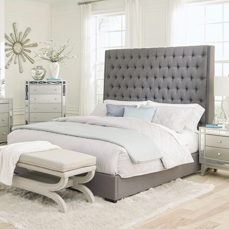 Camille Grey Upholstered California King Bed - Urban Living Furniture (Los Angeles, CA)