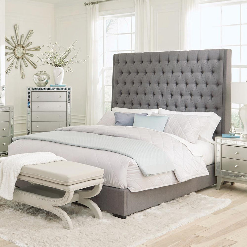 Camille Grey Upholstered Queen Bed - Urban Living Furniture (Los Angeles, CA)