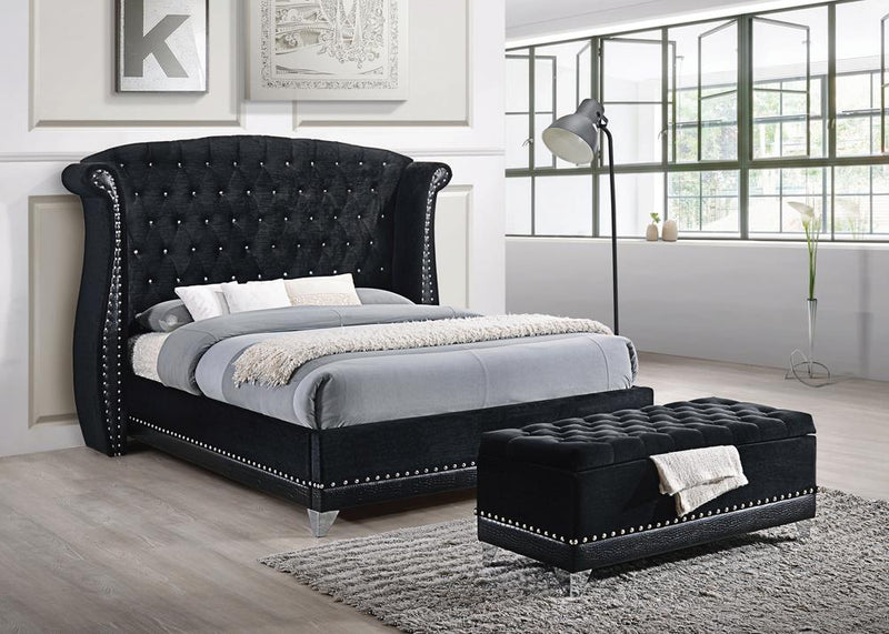 Barzini Black Upholstered King Bed - Urban Living Furniture (Los Angeles, CA)