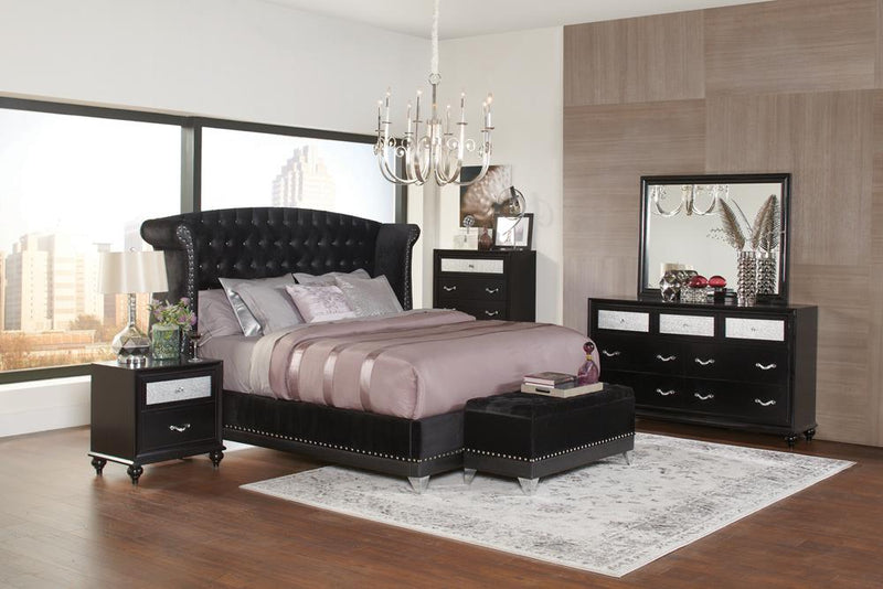 Barzini Black Upholstered King Bed - Urban Living Furniture (Los Angeles, CA)