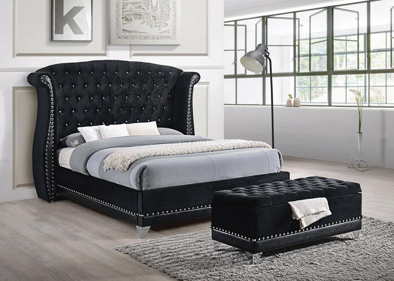 Barzini Black Upholstered California King Bed - Urban Living Furniture (Los Angeles, CA)