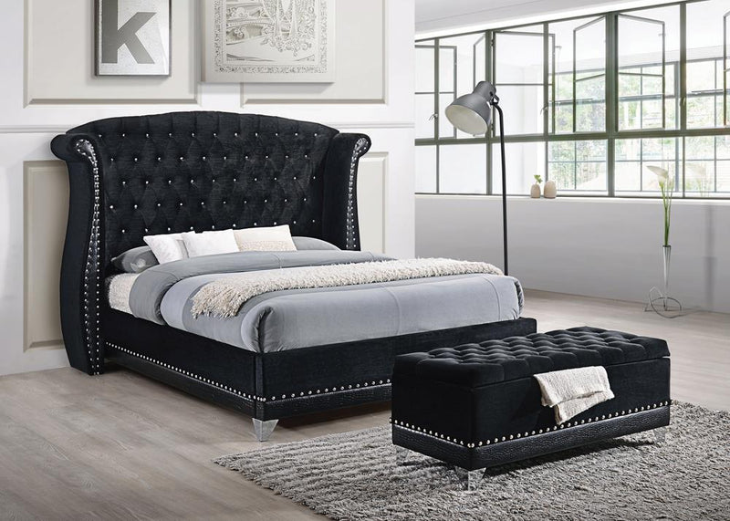 Barzini Black Upholstered Queen Bed - Urban Living Furniture (Los Angeles, CA)