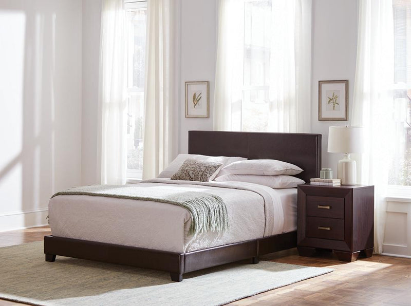 Dorian Brown Faux Leather Upholstered King Bed - Urban Living Furniture (Los Angeles, CA)