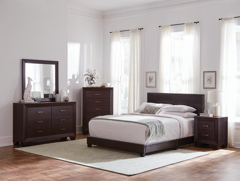 Dorian Brown Faux Leather Upholstered King Bed - Urban Living Furniture (Los Angeles, CA)