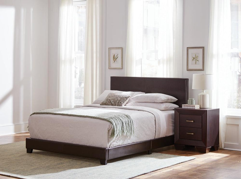 Dorian Brown Faux Leather Upholstered California King Bed - Urban Living Furniture (Los Angeles, CA)