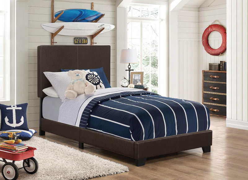 Dorian Brown Faux Leather Upholstered Twin Bed - Urban Living Furniture (Los Angeles, CA)