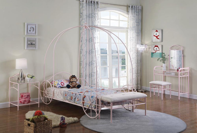 Massi Pink Twin Canopy Bed - Urban Living Furniture (Los Angeles, CA)