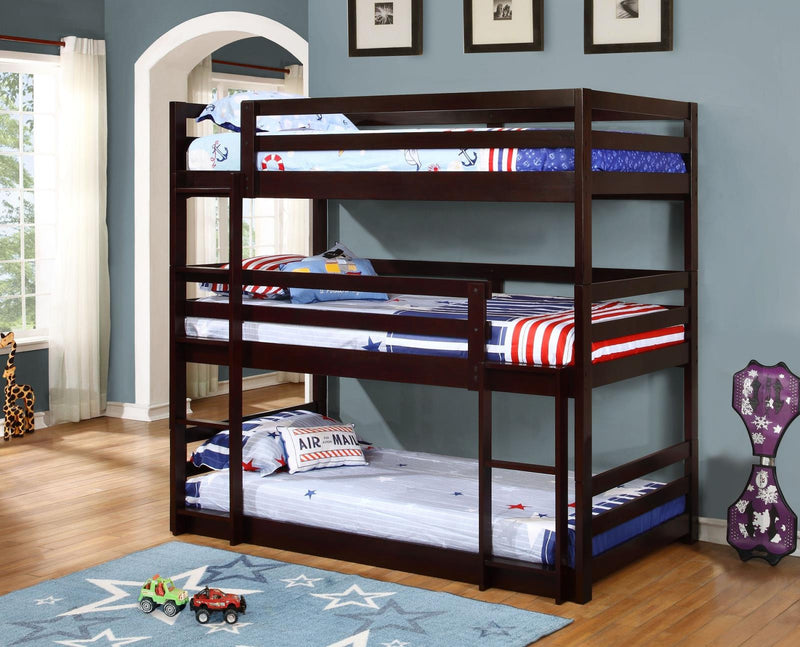 Sandler Cappuccino Three-Bed Bunk Bed - Urban Living Furniture (Los Angeles, CA)