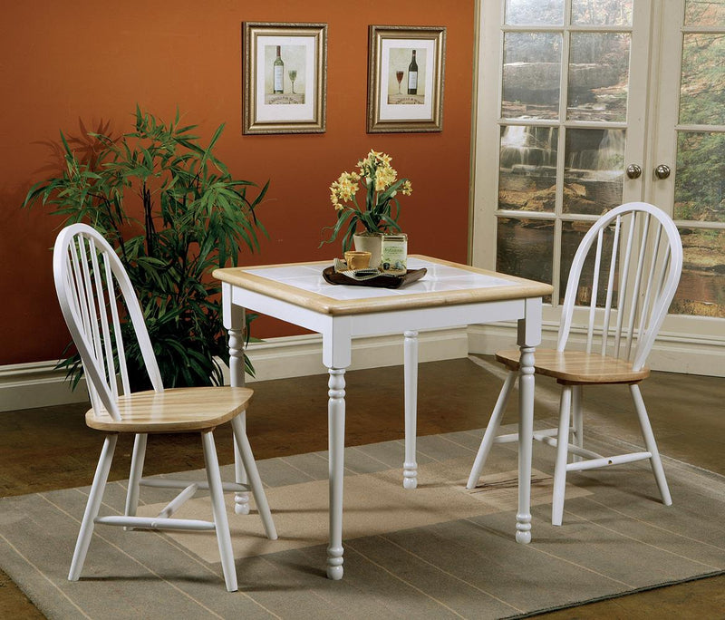 Country Natural Brown Dining Table with White Tile Top - Urban Living Furniture (Los Angeles, CA)