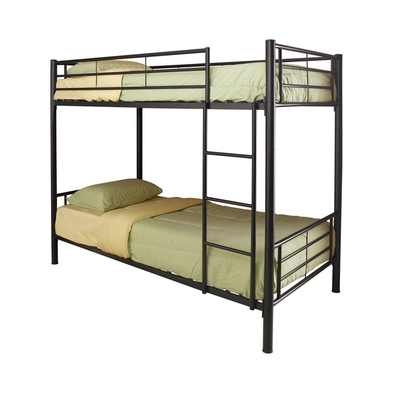 Denley Black Metal Twin-Over-Twin Bunk Bed - Urban Living Furniture (Los Angeles, CA)