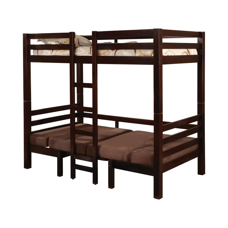 Joaquin Transitional Medium Brown Twin-over-Twin Bunk Bed