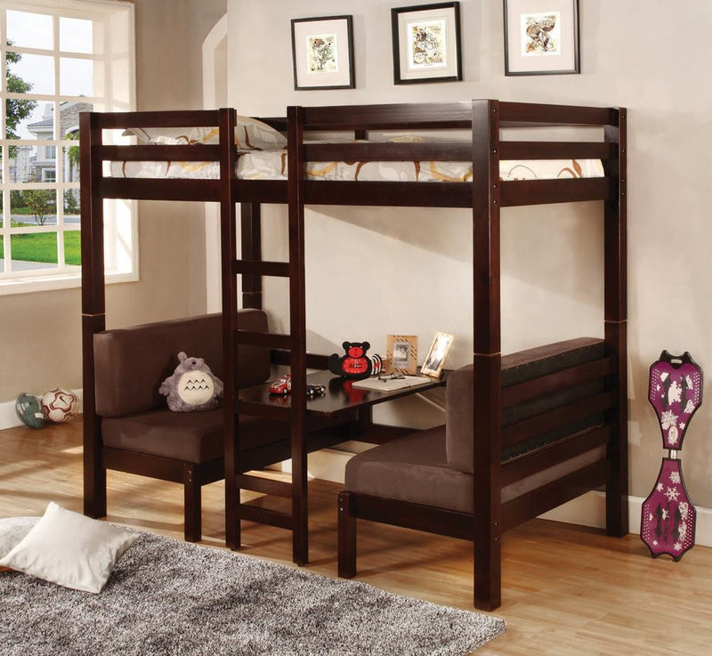 Joaquin Transitional Medium Brown Twin-over-Twin Bunk Bed