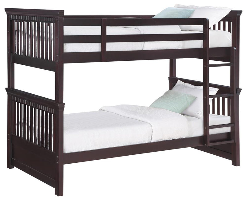 Miles Cappuccino Twin-over-Twin Bunk Bed - Urban Living Furniture (Los Angeles, CA)