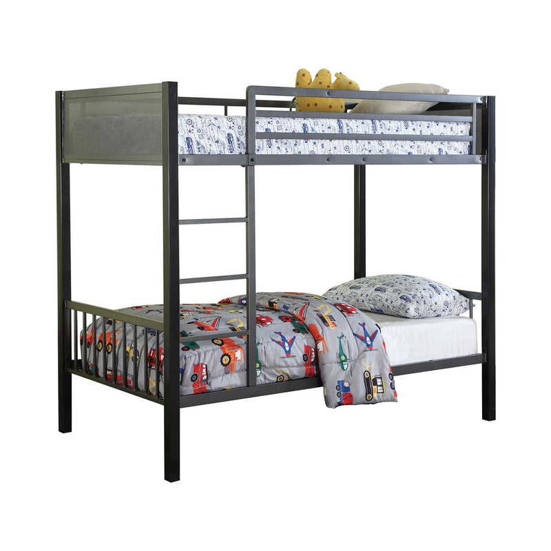 Meyers Traditional Grey Twin-over-Twin Bunk Bed - Urban Living Furniture (Los Angeles, CA)