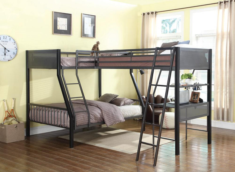 Meyers Traditional Grey Twin-over-Full Bunk Bed - Urban Living Furniture (Los Angeles, CA)