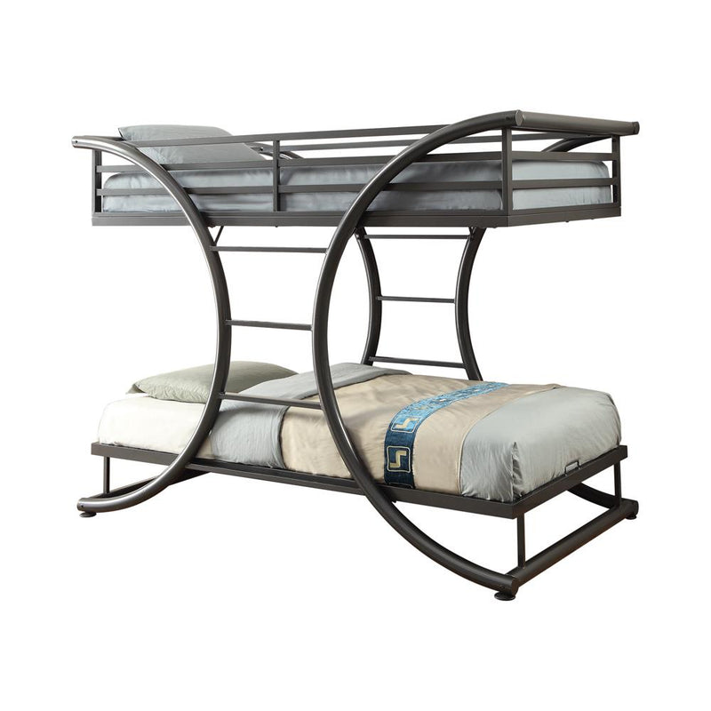 Stephan Contemporary Gunmetal Twin-over-Twin Bunk Bed - Urban Living Furniture (Los Angeles, CA)