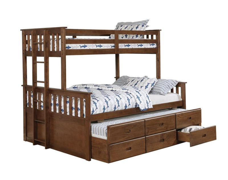 Atkin Weathered Walnut Twin XL-over-Queen Bunk Bed - Urban Living Furniture (Los Angeles, CA)